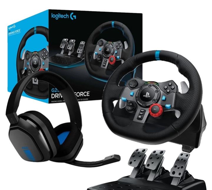 Logitech G29 + A10 Headphones Bundle PS5/4 ערכת הגה + אוזניות 